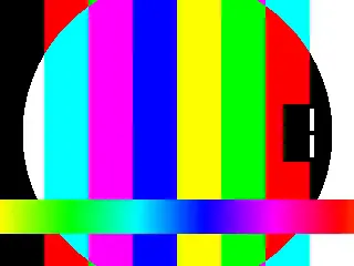 Generated color test pattern from the MOV source at one second.